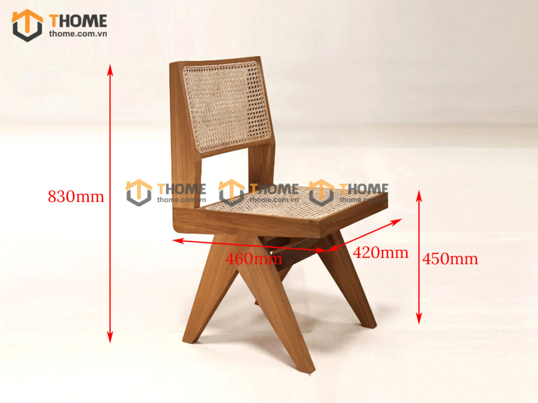 Ghế Ăn Gỗ Sồi Tự Nhiên Đan Mây SH Không Tay GHEMM-13SN