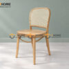 Ghế Ăn Gỗ Sồi Tự Nhiên Đan Mây Thonet 811 Mặt Tròn Gỗ Tựa Vòm Màu Tự Nhiên GHEMM-05SN