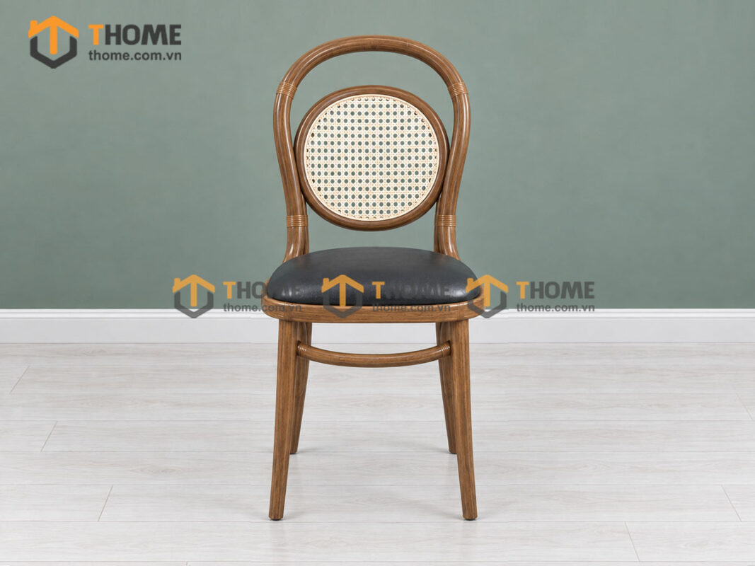 Ghế Ăn Gỗ Sồi Tự Nhiên Đan Mây Thonet No11 Mặt Nệm Tựa Mây GHEMM-19SN