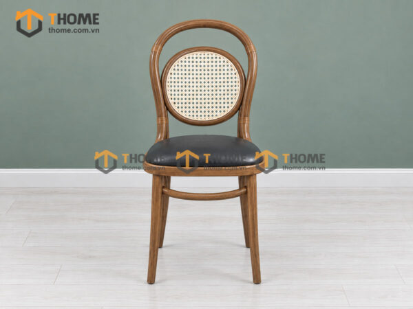 Ghế Ăn Gỗ Sồi Tự Nhiên Đan Mây Thonet No11 Mặt Nệm Tựa Mây GHEMM-19SN