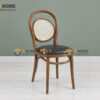 Ghế Ăn Gỗ Sồi Tự Nhiên Đan Mây Thonet No11 Mặt Nệm Tựa Mây GHEMM-19SN