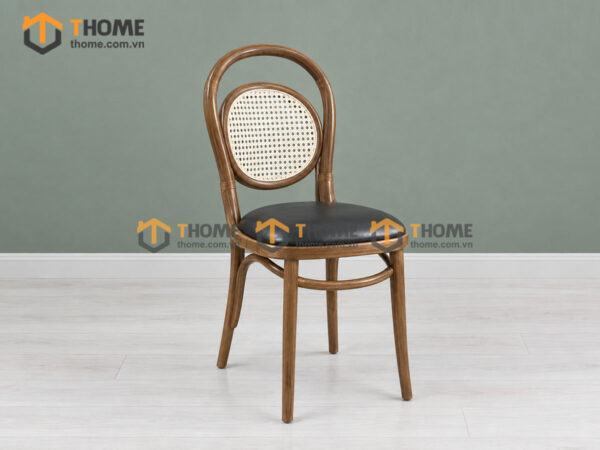 Ghế Ăn Gỗ Sồi Tự Nhiên Đan Mây Thonet No11 Mặt Nệm Tựa Mây GHEMM-19SN