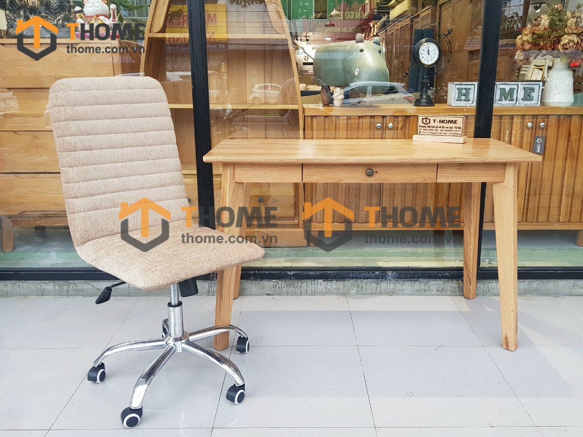 Bàn làm việc gỗ sồi tự nhiên 1 hộc kéo Como BLV1T-22SM
