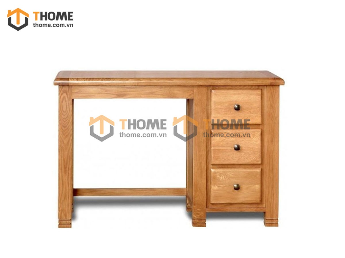 Bàn làm việc gỗ sồi tự nhiên 3 hộc kéo Woodstock màu tự nhiên BLV1T-20SM