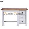 Bàn làm việc gỗ sồi tự nhiên 3 hộc kéo Woodstock màu trắng BLV1T-21SM