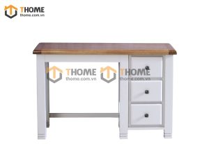 Bàn làm việc gỗ sồi tự nhiên 3 hộc kéo Woodstock màu trắng BLV1T-21SM