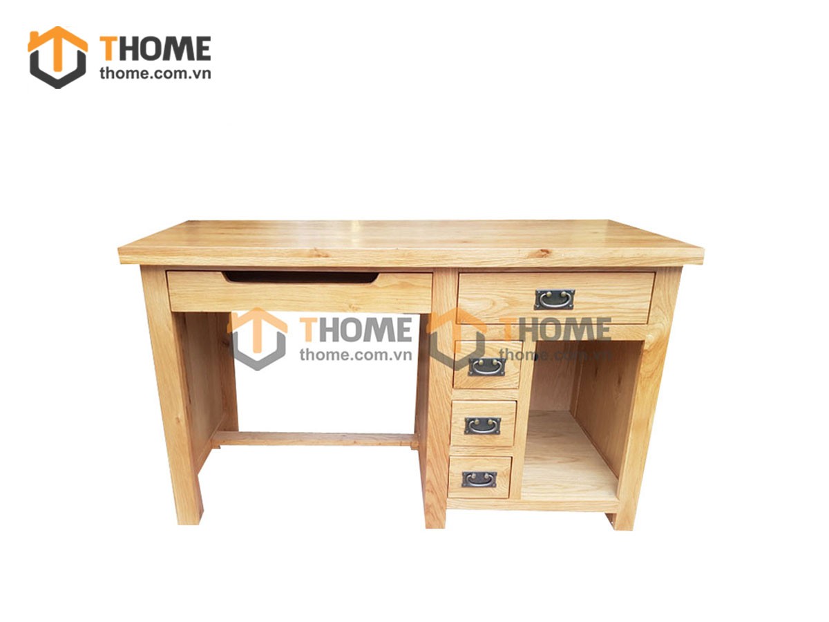 Bàn làm việc gỗ sồi tự nhiên 4 hộc kéo BLV1T-13SM