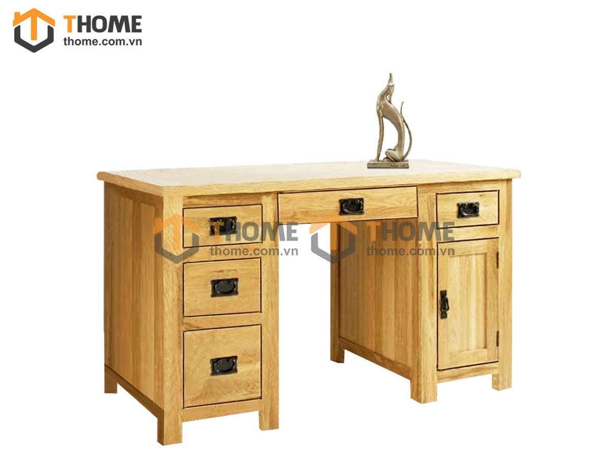Bàn làm việc gỗ sồi tự nhiên 4 hộc kéo Harris BLV1T-24SM