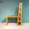 Bàn làm việc gỗ sồi tự nhiên có kệ sách bên hông BLV1T-14SM