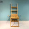 Bàn làm việc gỗ sồi tự nhiên có kệ sách bên hông BLV1T-14SM