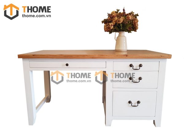 Bàn làm việc gỗ sồi tự nhiên màu trắng Harris BLV1T-18SM