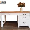 Bàn làm việc gỗ sồi tự nhiên màu trắng Harris BLV1T-18SM