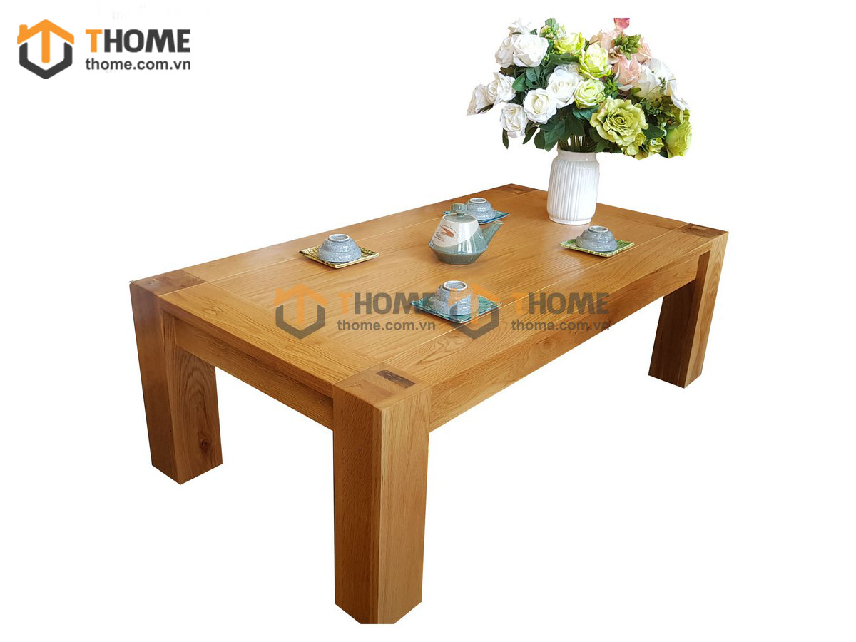 Bàn sofa gỗ sồi tự nhiên 1 tầng BSF-01SM