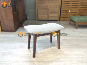 Ghế Đôn Gỗ Sồi Tự Nhiên Mặt Nệm Hình Cong GHEDONMN-05SN