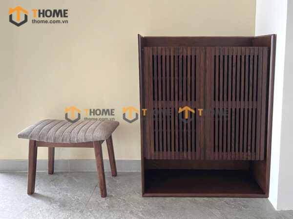 Ghế Đôn Gỗ Sồi Tự Nhiên Mặt Nệm Hình Cong GHEDONMN-05SN