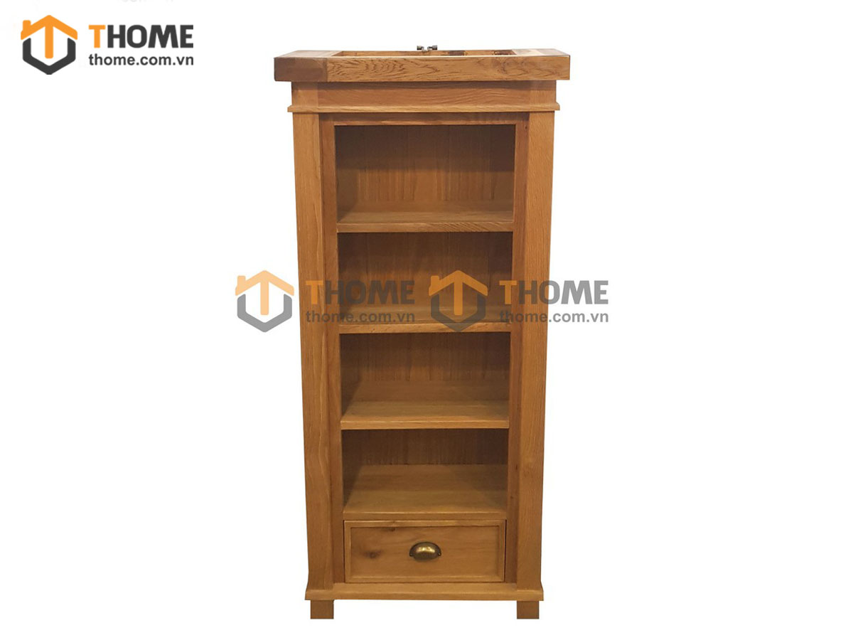 Kệ sách gỗ sồi tự nhiên 1 hộc kéo thấp Harris KS-17SM