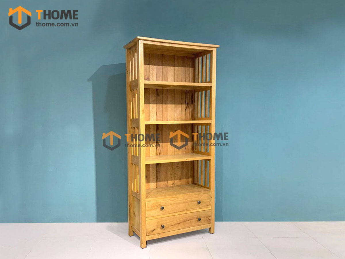 Kệ sách gỗ sồi tự nhiên 2 hộc kéo Ashmore KS-14SM