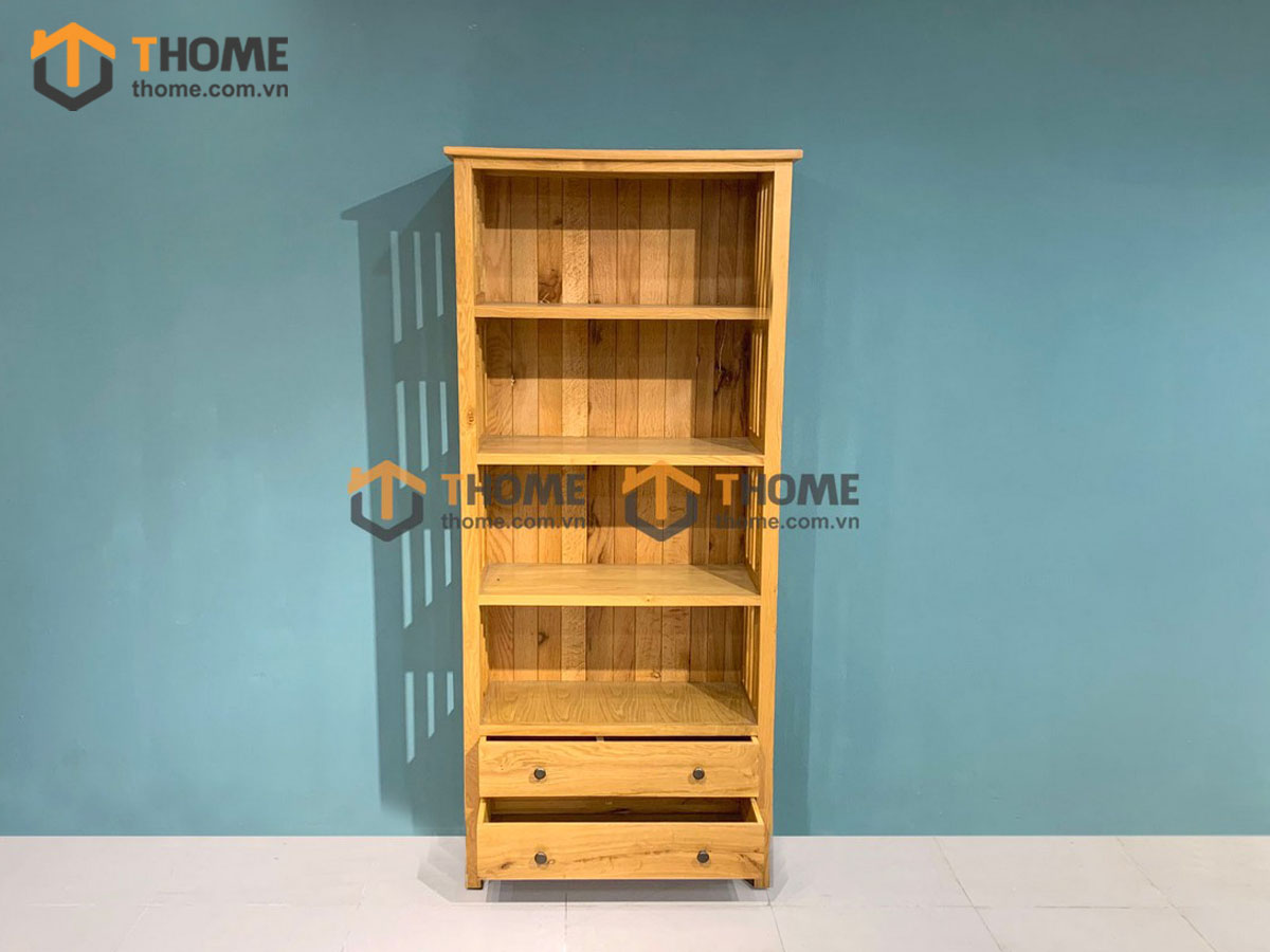 Kệ sách gỗ sồi tự nhiên 2 hộc kéo Ashmore KS-14SM
