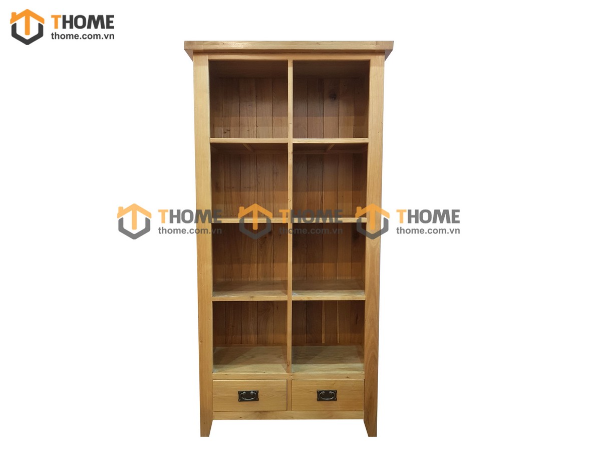 Kệ sách gỗ sồi tự nhiên 2 hộc kéo Harris KS-13SM