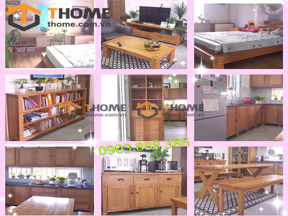 Kệ sách gỗ sồi tự nhiên 5 ô Tuscany KS-19SM