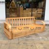 Sofa giường gỗ sồi tự nhiên răng cưa 2.15m màu tự nhiên SFB-01SN