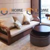 Sofa giường gỗ sồi tự nhiên răng cưa 2.15m màu óc chó SFB-02SN