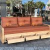 Sofa giường gỗ sồi tự nhiên răng cưa tay nhỏ màu tự nhiên SFB-03SN