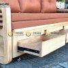 Sofa giường gỗ sồi tự nhiên răng cưa tay nhỏ màu tự nhiên SFB-03SN
