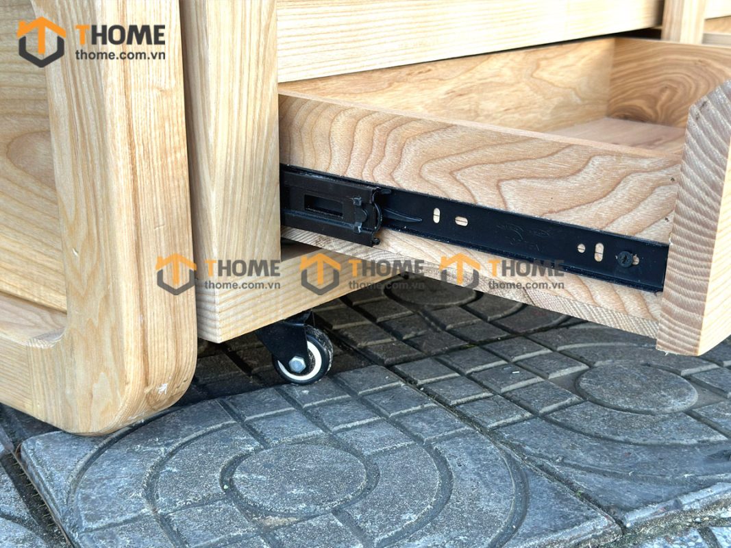 Sofa giường gỗ sồi tự nhiên răng cưa tay nhỏ màu tự nhiên SFB-03SN
