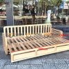 Sofa giường gỗ sồi tự nhiên răng cưa tay nhỏ màu tự nhiên SFB-03SN