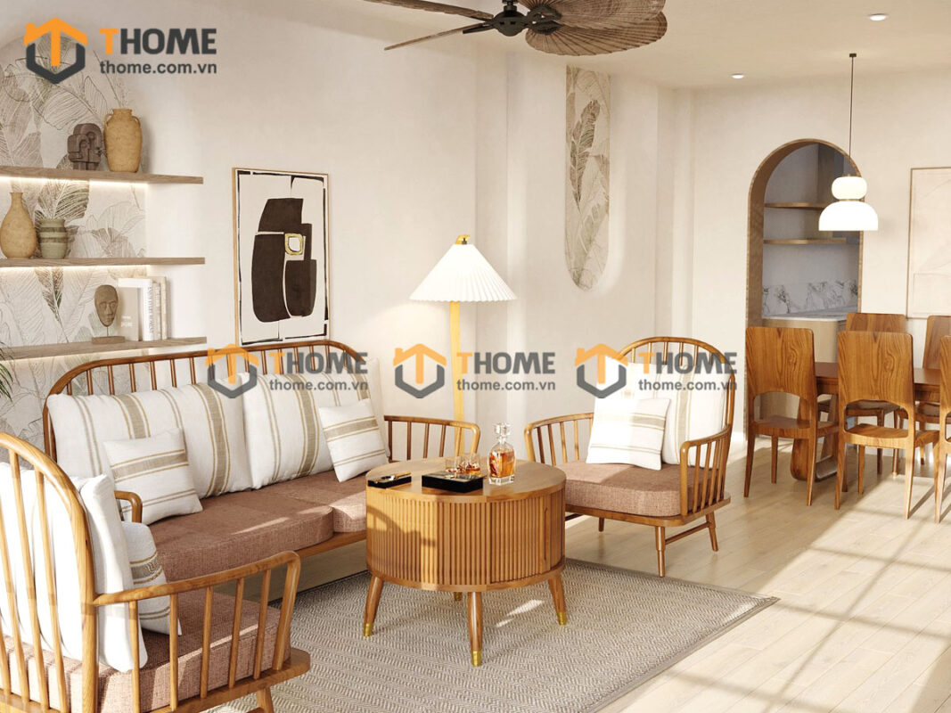 Sofa Jubilee Gỗ Sồi Tự Nhiên Màu Óc Chó 1.8m SFN-20SN