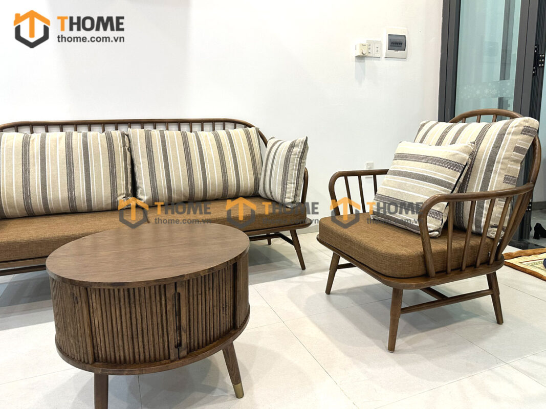 Sofa Jubilee Gỗ Sồi Tự Nhiên Màu Óc Chó 1.8m SFN-20SN