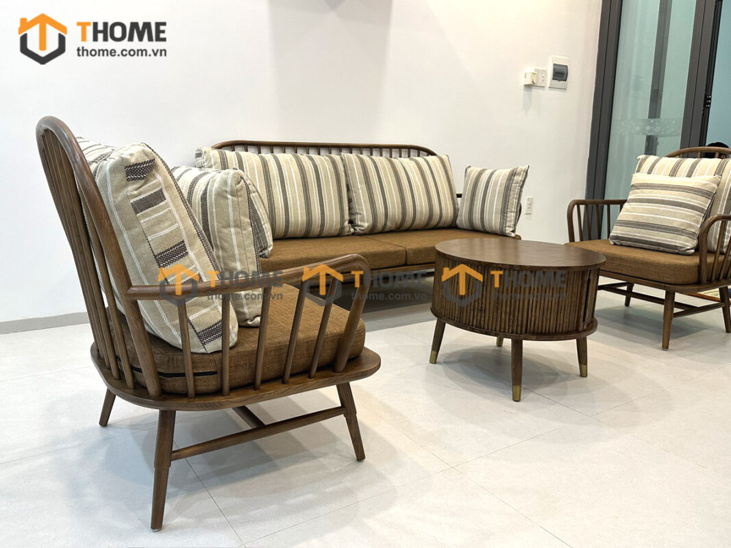 Sofa Jubilee Gỗ Sồi Tự Nhiên Màu Óc Chó 1.8m SFN-20SN