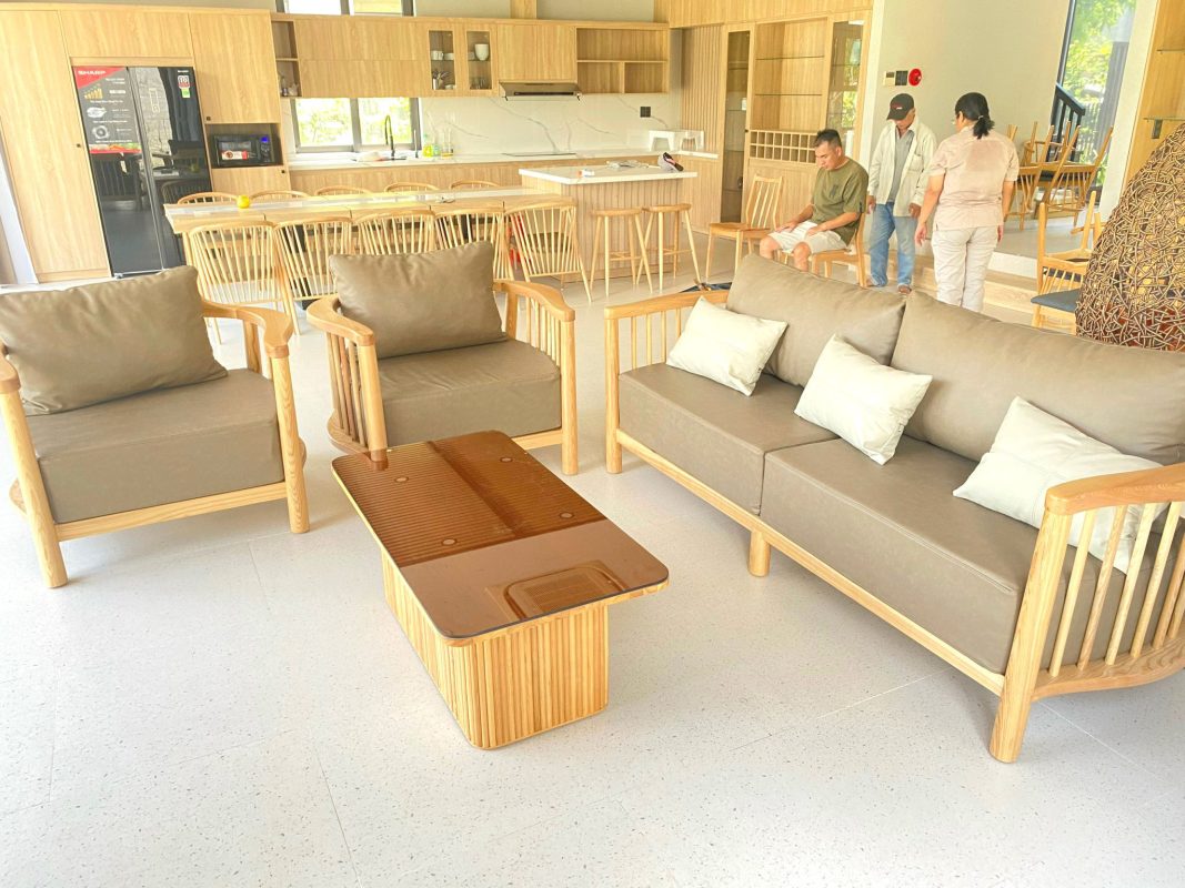 Bộ sofa Aolix màu tự nhiên 2.3m SFT-18SN