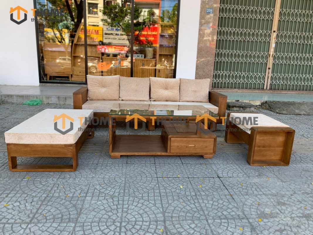 Sofa góc Armani màu óc chó 2.3m SFT-14SM