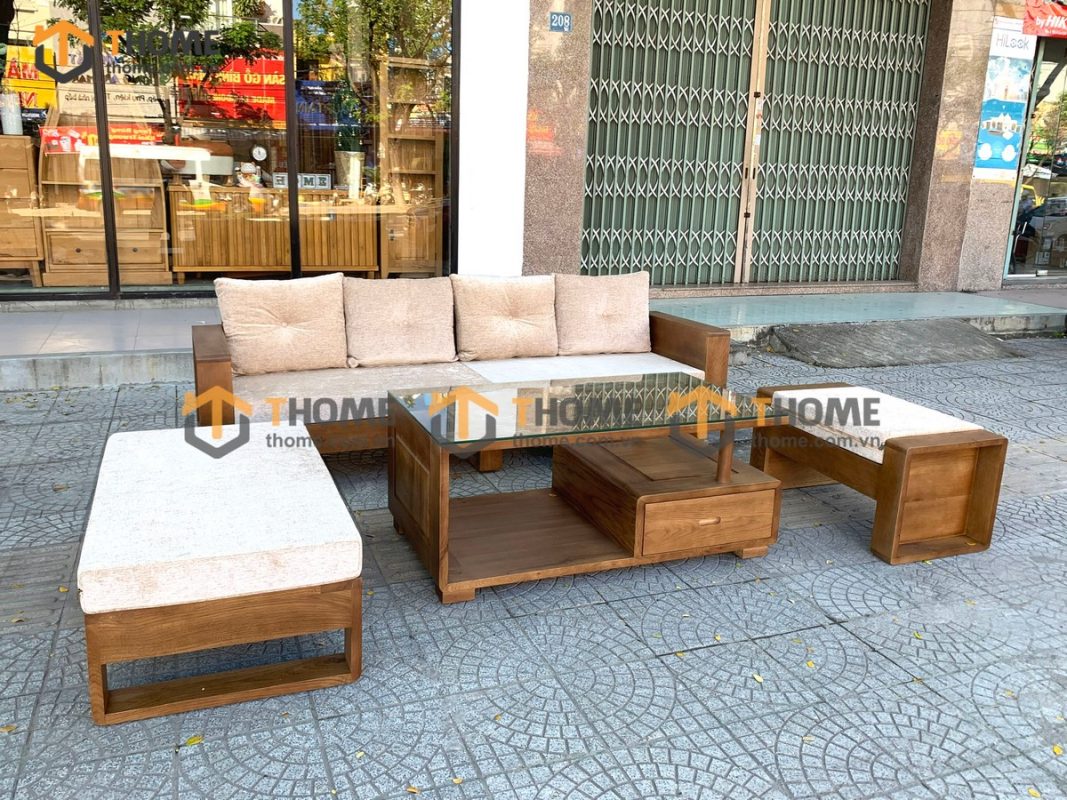 Sofa góc Armani màu óc chó 2.3m SFT-14SM