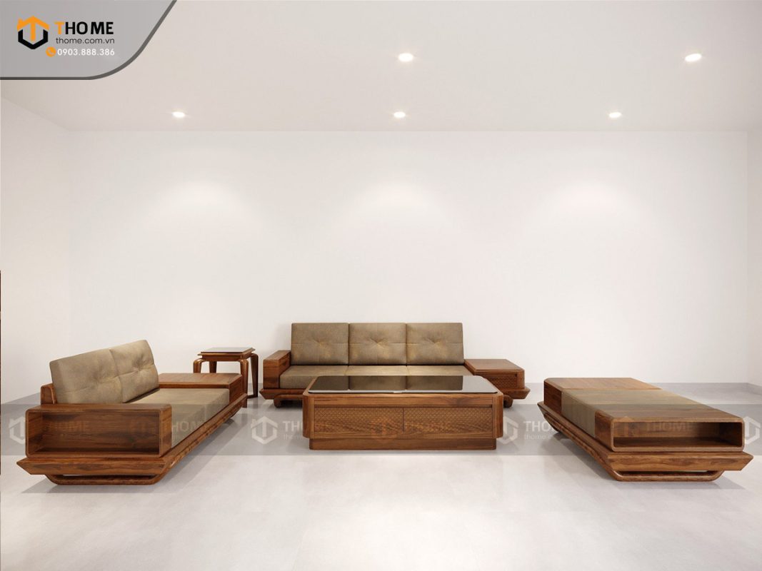 Sofa Hamilton đối chân chéo màu óc chó SFĐ-14SN