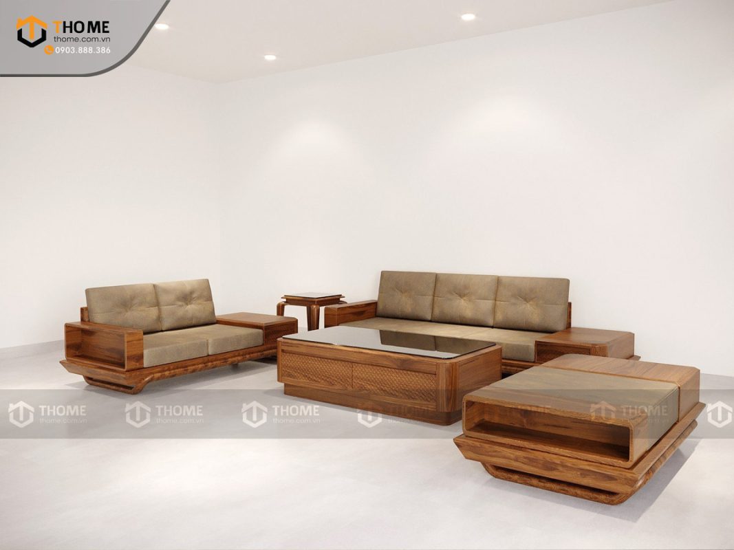 Sofa Hamilton đối chân chéo màu óc chó SFĐ-14SN