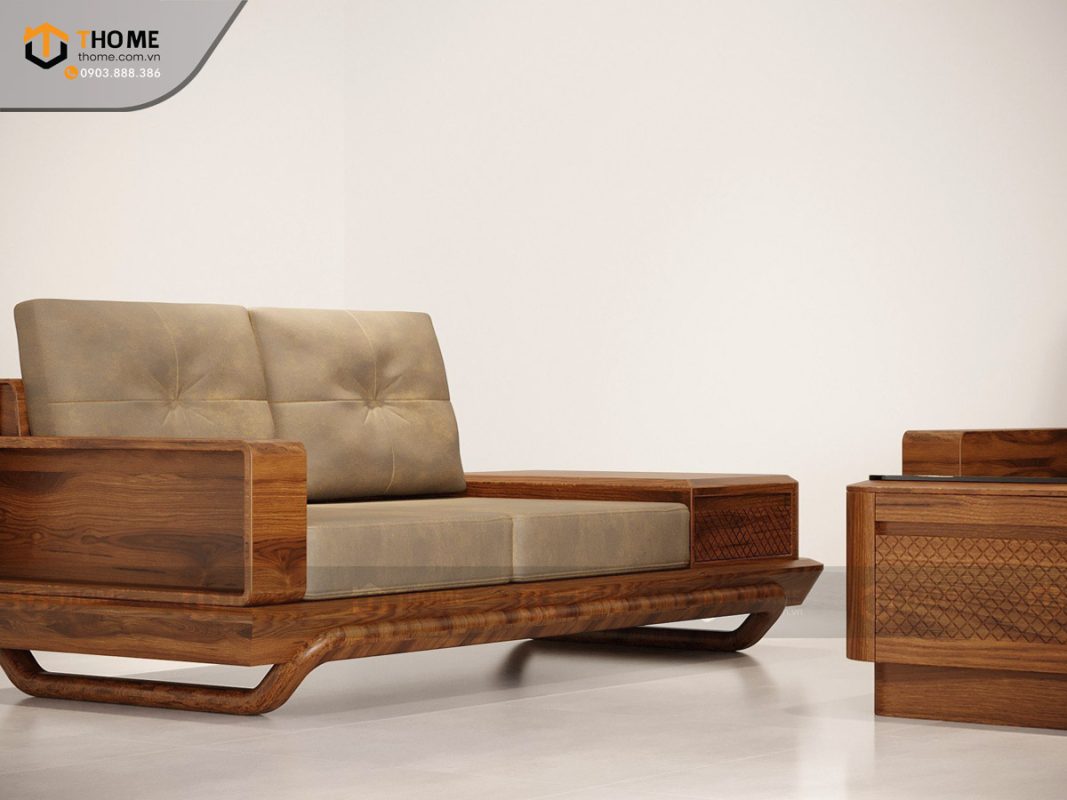 Sofa Hamilton đối chân chéo màu óc chó SFĐ-14SN