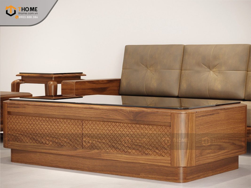 Sofa Hamilton đối chân chéo màu óc chó SFĐ-14SN