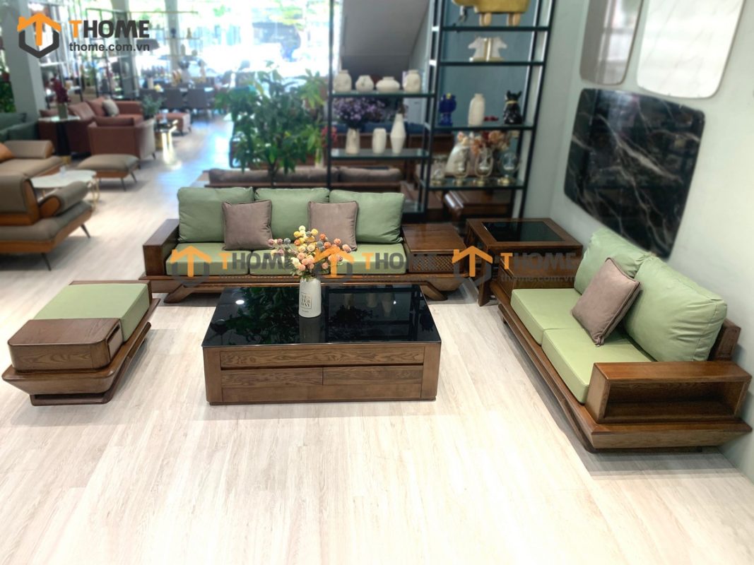 Sofa Hamilton đối chân chéo màu óc chó SFĐ-14SN