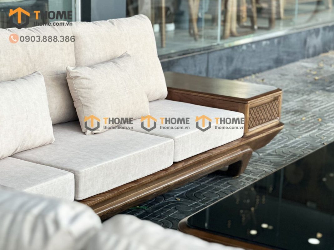 Sofa Hamilton đối chân chéo màu óc chó SFĐ-14SN