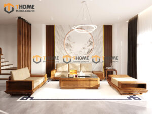 Sofa Đối Hamilton Gỗ Sồi Tự Nhiên Chân Chéo Màu Óc Chó SFĐ-14SN