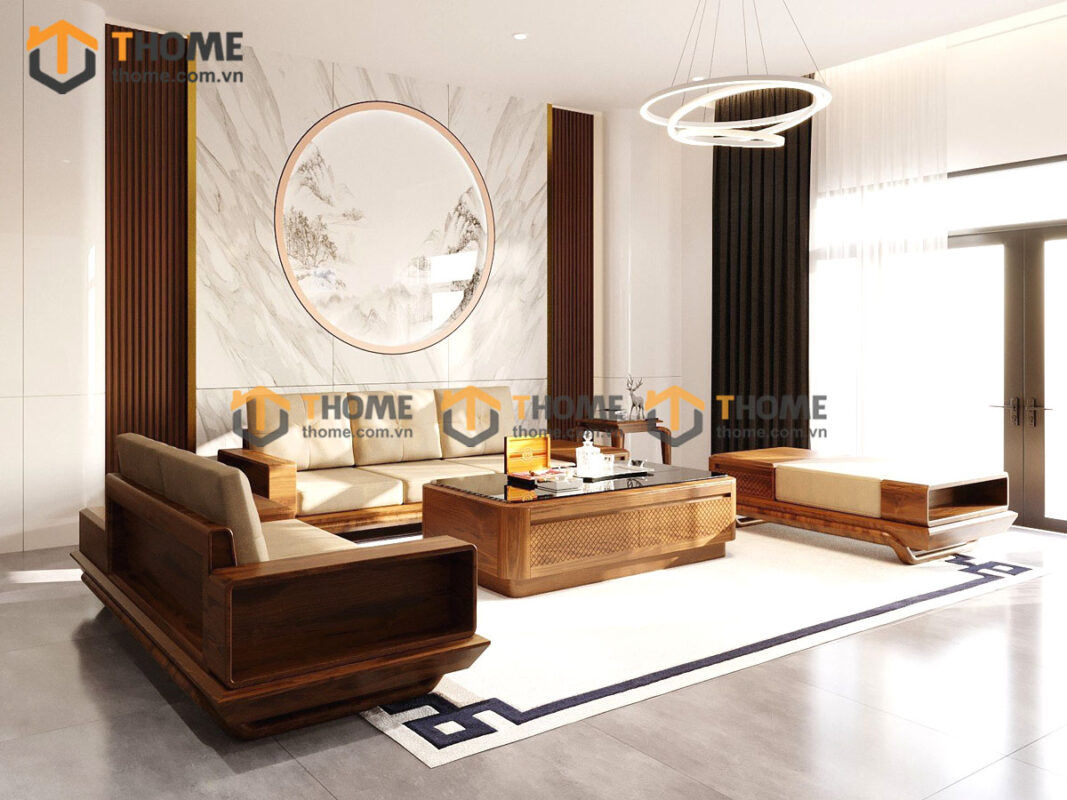 Sofa Đối Hamilton Gỗ Sồi Tự Nhiên Chân Chéo Màu Óc Chó SFĐ-14SN