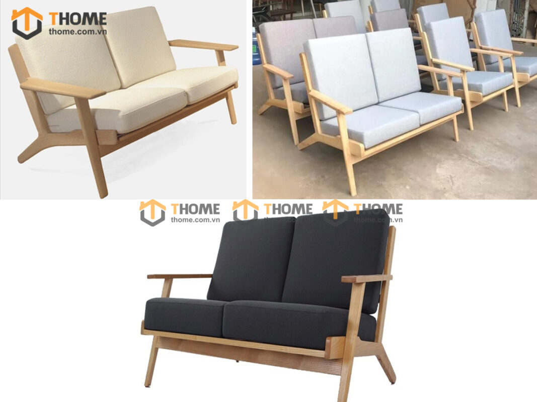 Sofa Chân Quỳ Gỗ Sồi Tự Nhiên Màu Tự Nhiên 1.8m SFN-17SN
