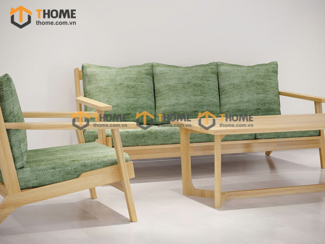 Sofa Chân Quỳ Gỗ Sồi Tự Nhiên Màu Tự Nhiên 1.8m SFN-17SN