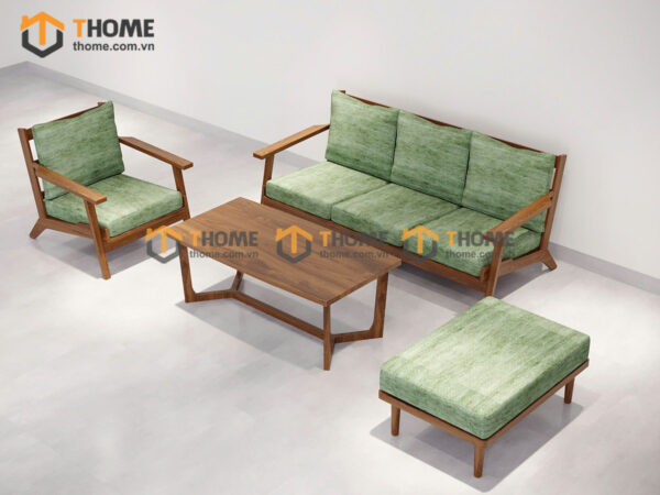 Sofa Chân Quỳ Gỗ Sồi Tự Nhiên Màu Óc Chó 1.8m SFN-18SN