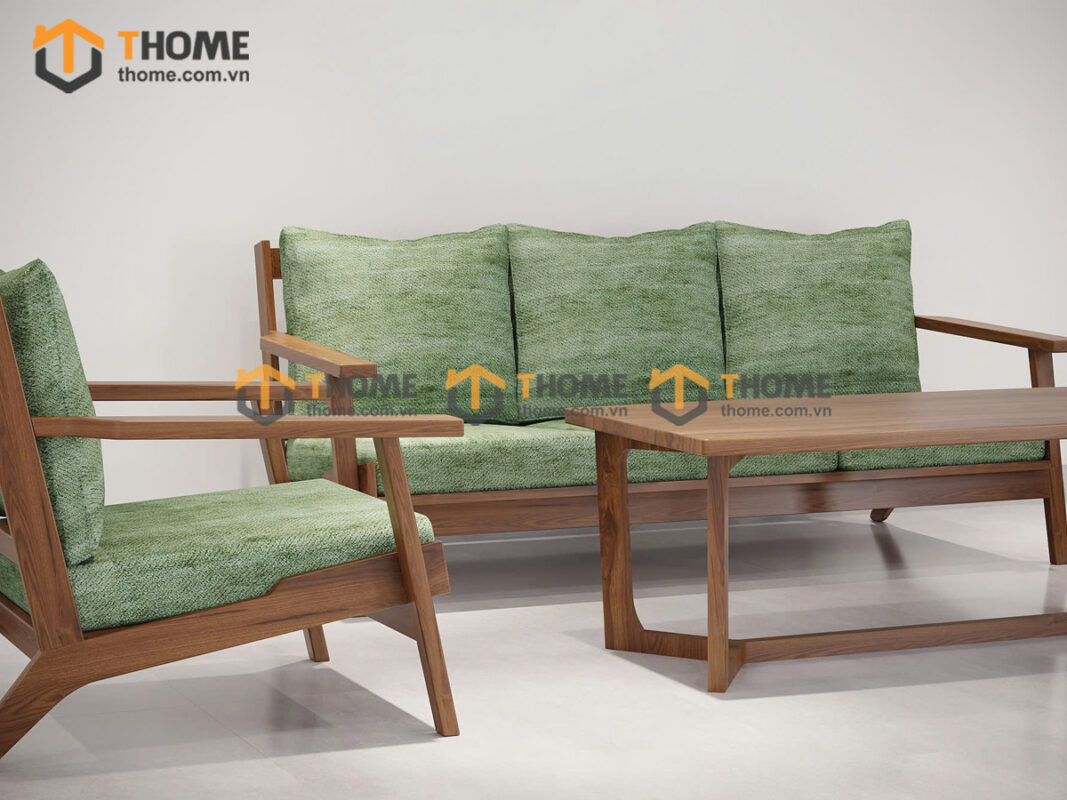 Sofa Chân Quỳ Gỗ Sồi Tự Nhiên Màu Óc Chó 1.8m SFN-18SN