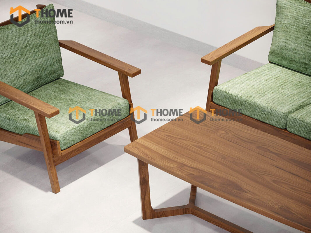 Sofa Chân Quỳ Gỗ Sồi Tự Nhiên Màu Óc Chó 1.8m SFN-18SN