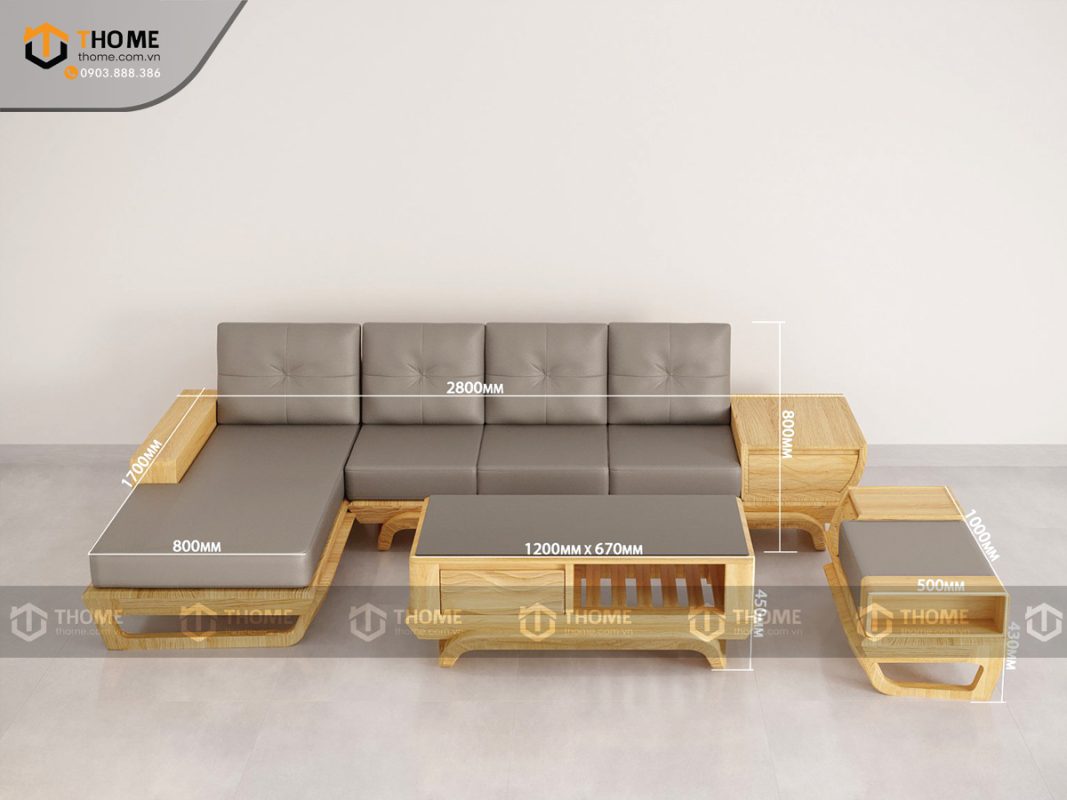 Sofa Venco chân vặn màu tự nhiên SFĐ-17SN